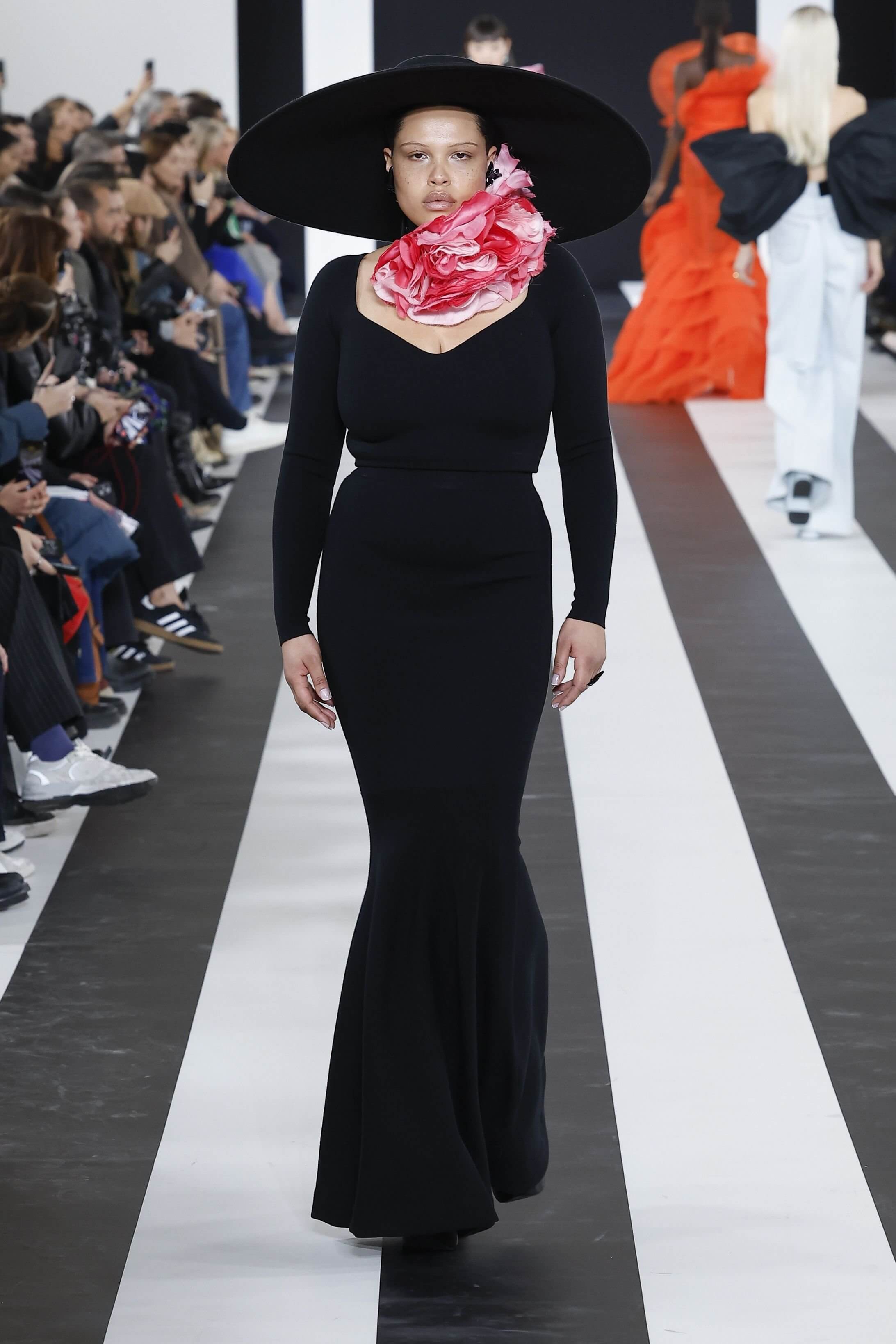 A picture of a model on the catwalk for Nina Ricci AW 2023.