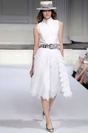A picture of a model on the catwalk for the Oscar De  La Renta  Resort Wear 2011 Catwalk show.