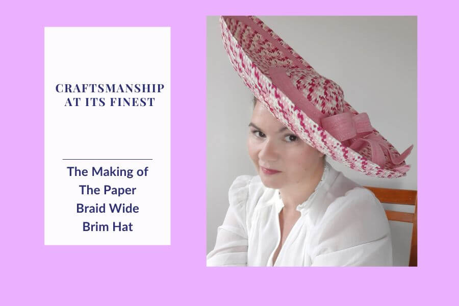 A picture of a blog banner for a blog about the making of the paper braid wide brim hat by Melissa Rath Millinery 