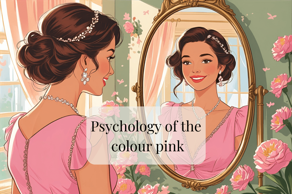 A blog banner for a blog post on the colour psychology of the colour pink by Melissa Rath Millinery.