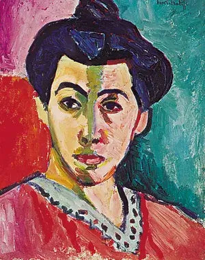 A picture of "Portrait of Madame Matisse. The Green Line", painted by Henri Matiss, circa 1900-1908