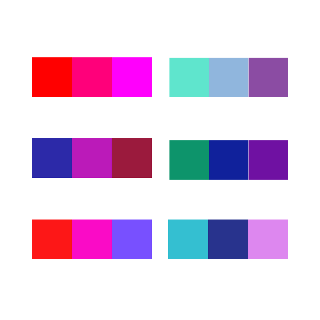 A picture of purple analogous colour schemes