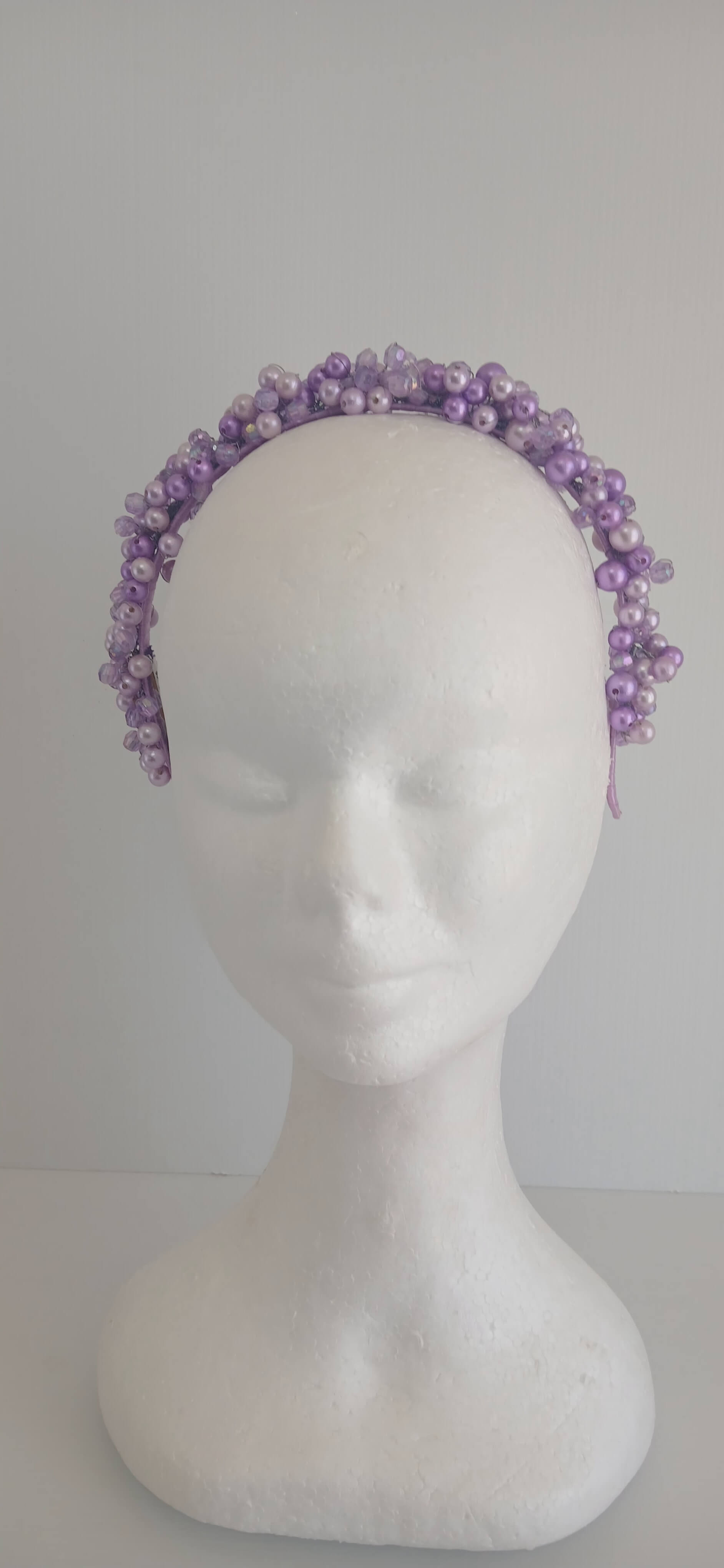An image of the  Purple Beaded Headband by Melissa Rath Millinery