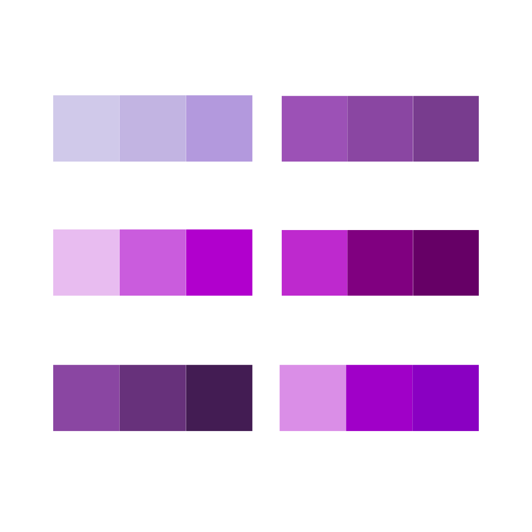 A picture of purple monochromatic colour schemes