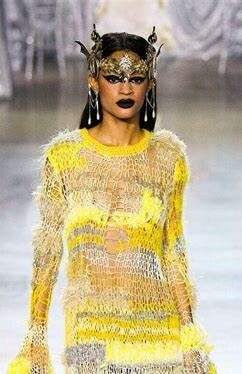 A picture of a model on the catwalk for Rodartes AW 2023/2024 Collection.