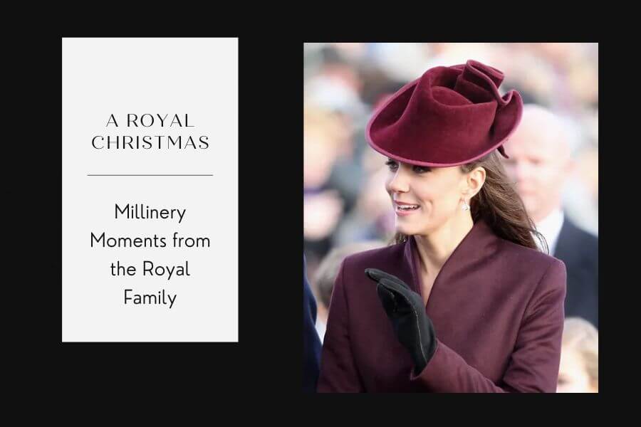 A picture of the blog for a blog post about millinery moments from the royal family and their Christmas Day Outfits, by Melissa Rath Millinery.