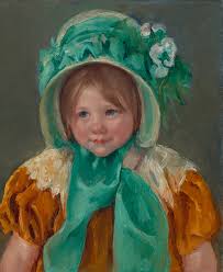 A picture of "Sara in a Green Bonnet" by Mary Cassatt (ca. 1901)