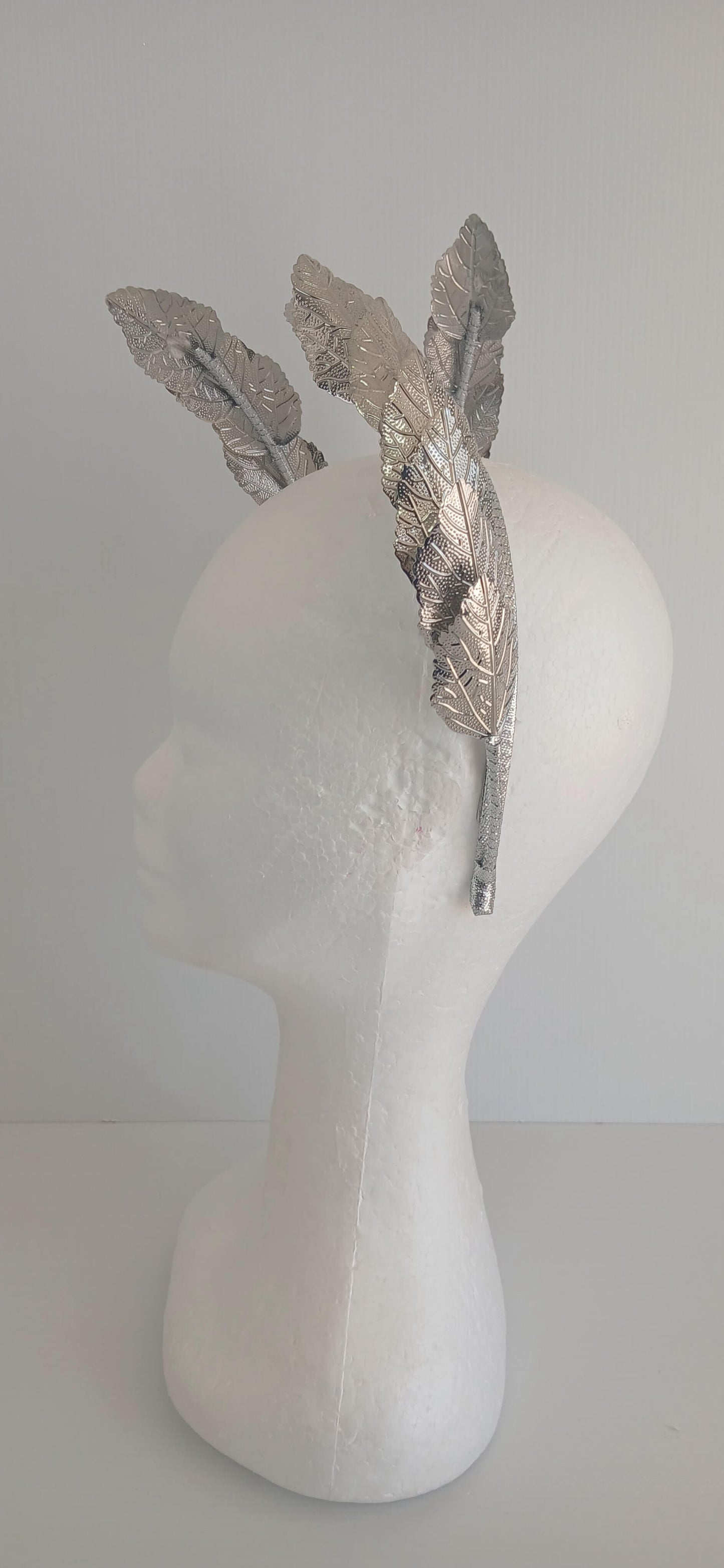 Silver Leaf Headband by Melissa Rath Millinery