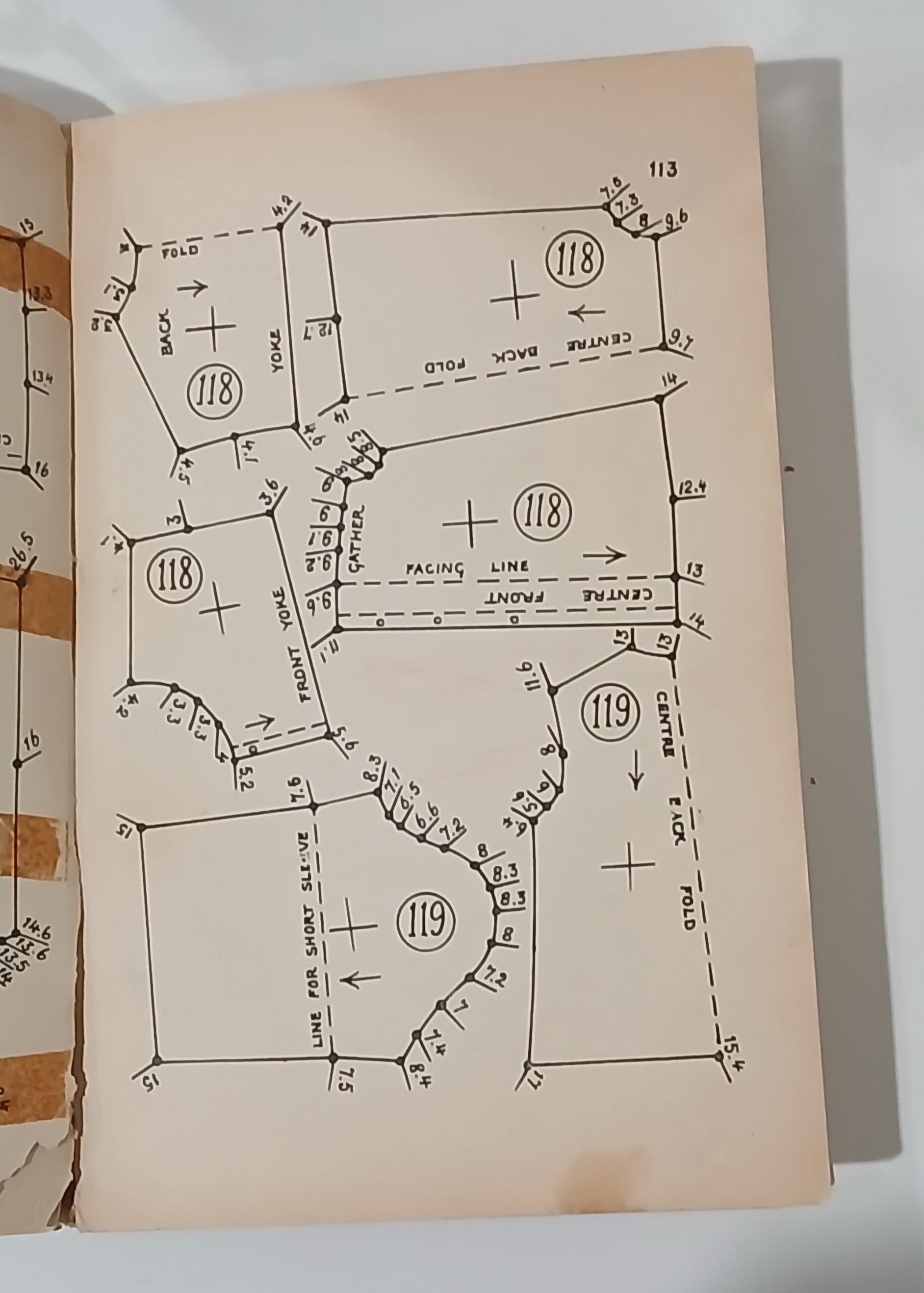 An image of patterns from the book The Golden Dressmaker