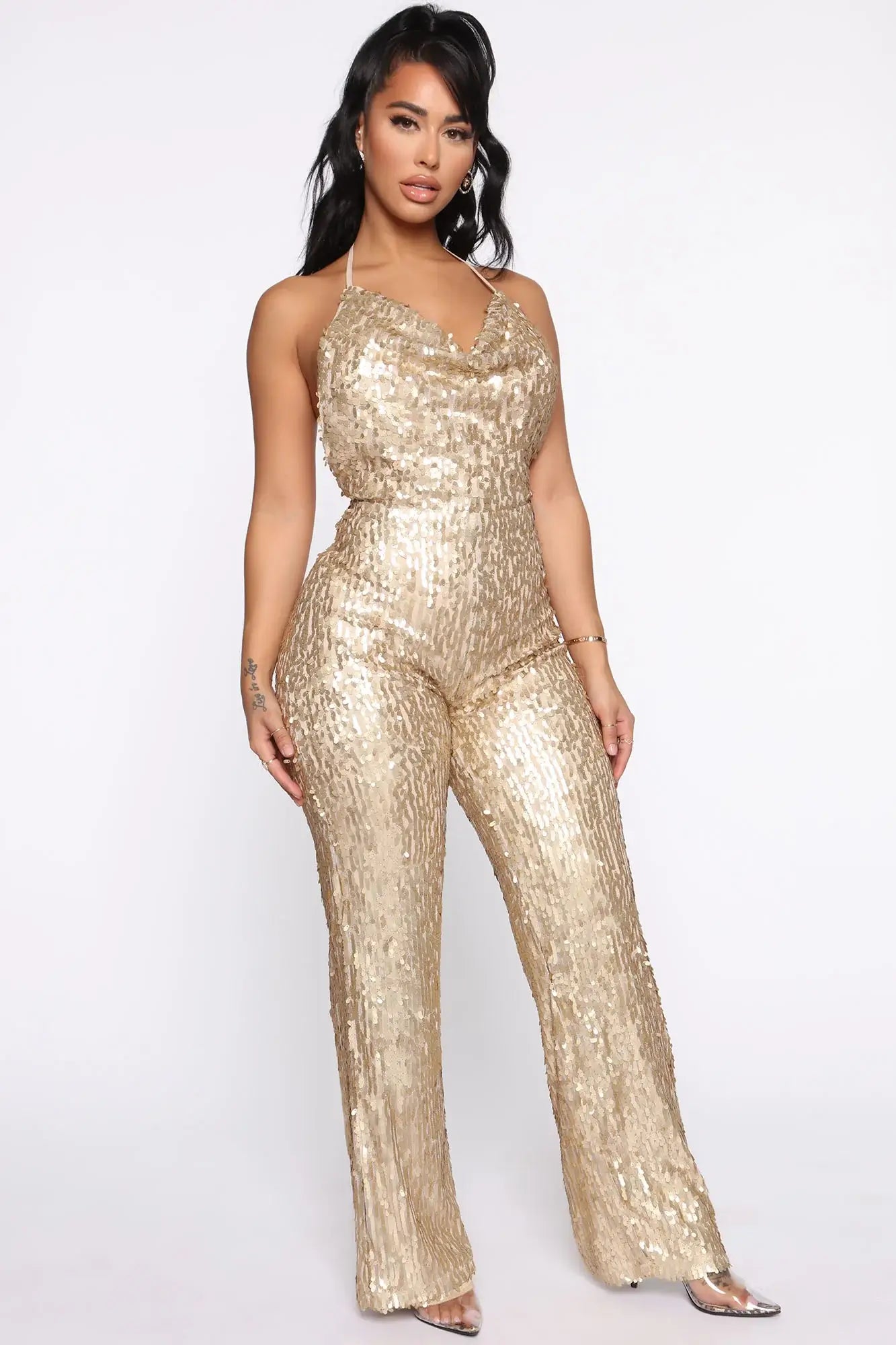A picture of a To The Beat Jumpsuit, available at Fashion Nova