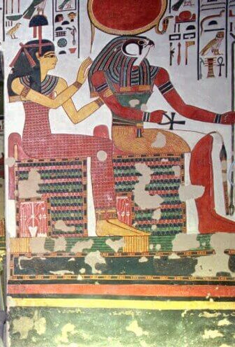 A photo from inside the tomb of Queen Nefertiti in Egypt
