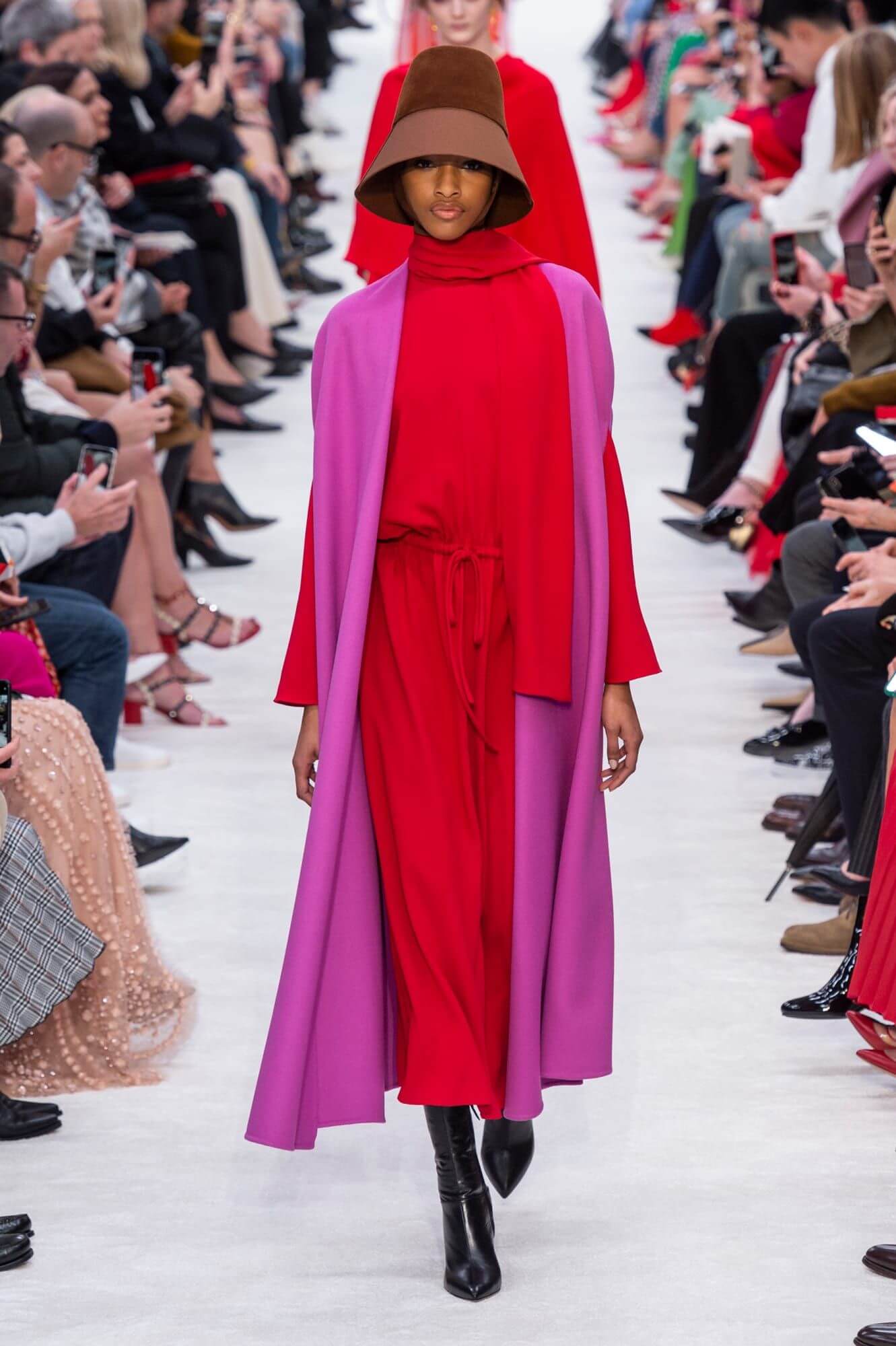 A picture of a model on the catwalk for Valentino AW 2019.