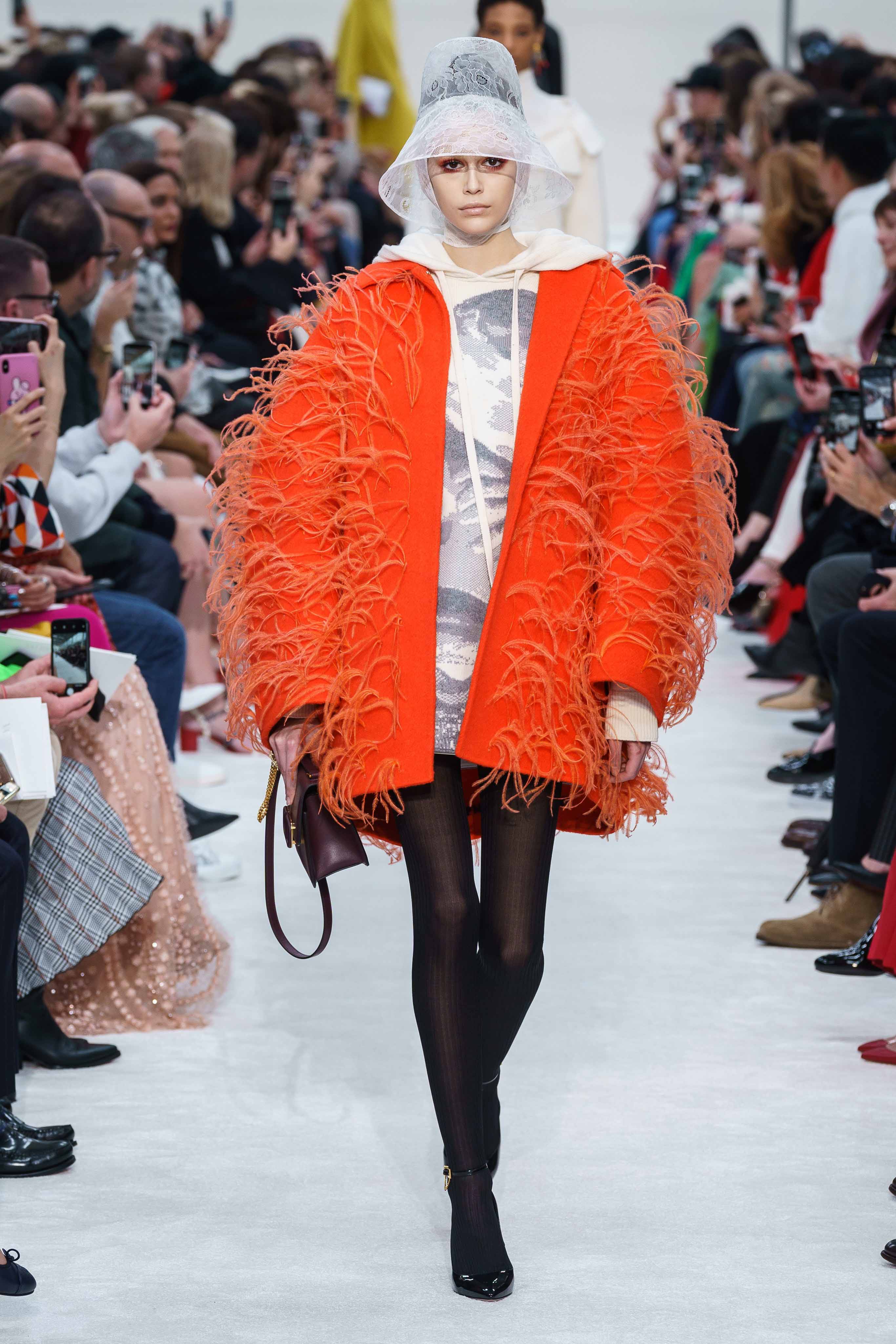 A picture of a model on the catwalk for Valentino AW 2019.