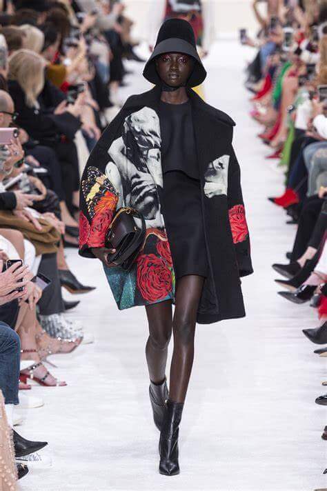 A picture of a model on the catwalk for Valentino AW 2019.