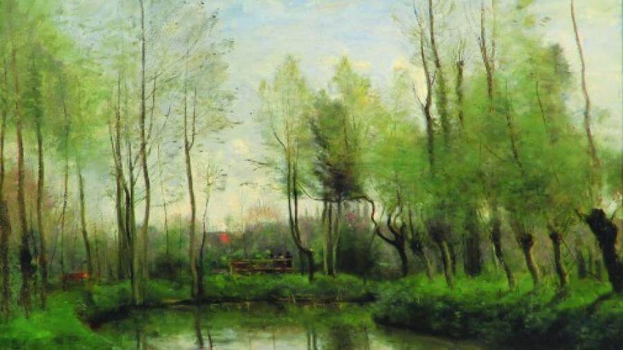 A picture of "Westmont College", painted by Jean-Baptiste-Camille Corot in 1866.