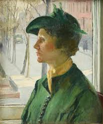 A picture of "Woman in Green Hat", by Agnes Richmond.