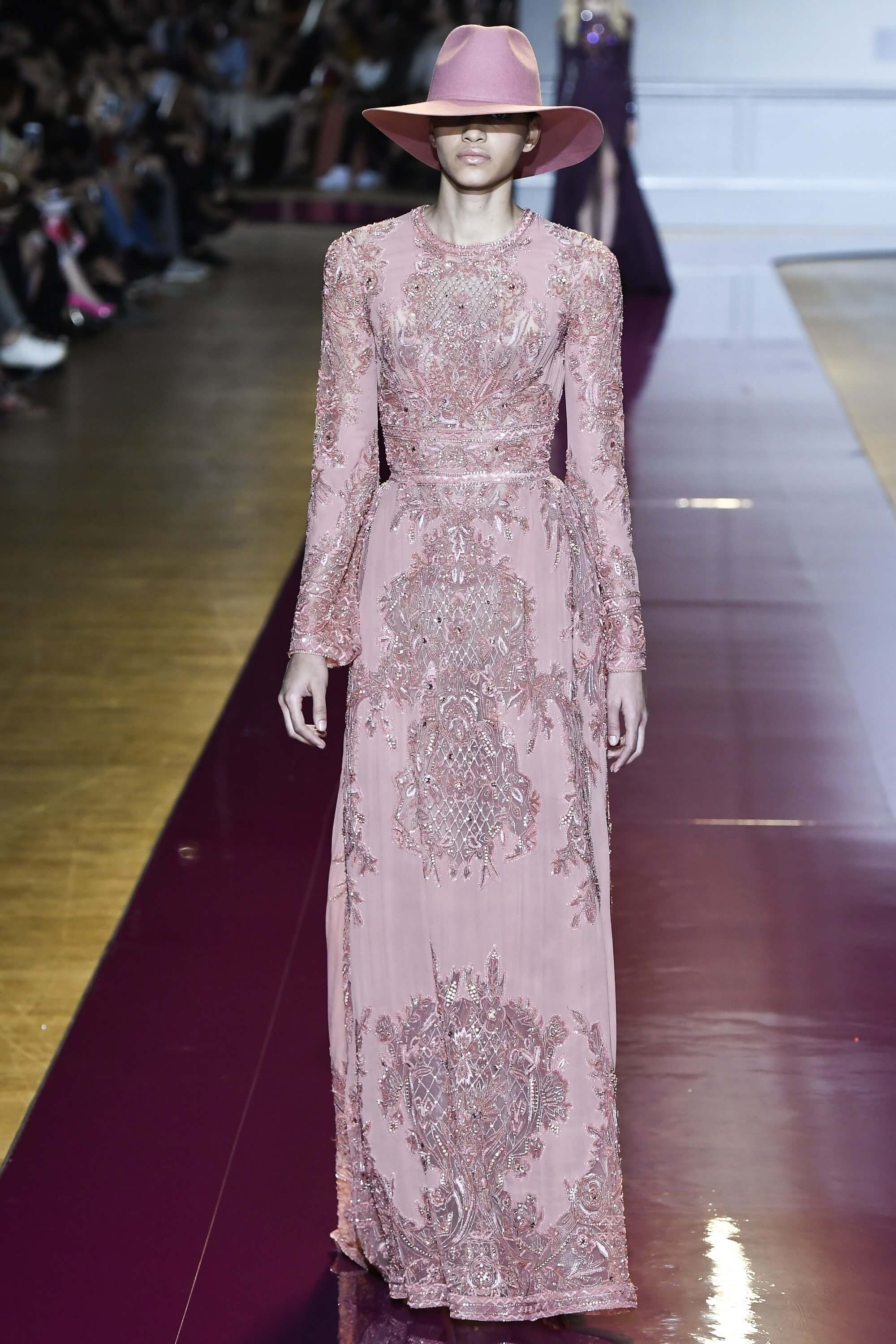 A picture of a catwalk model at the Zuhair Murad Haute Couture Autumn Winter 2016 show.
