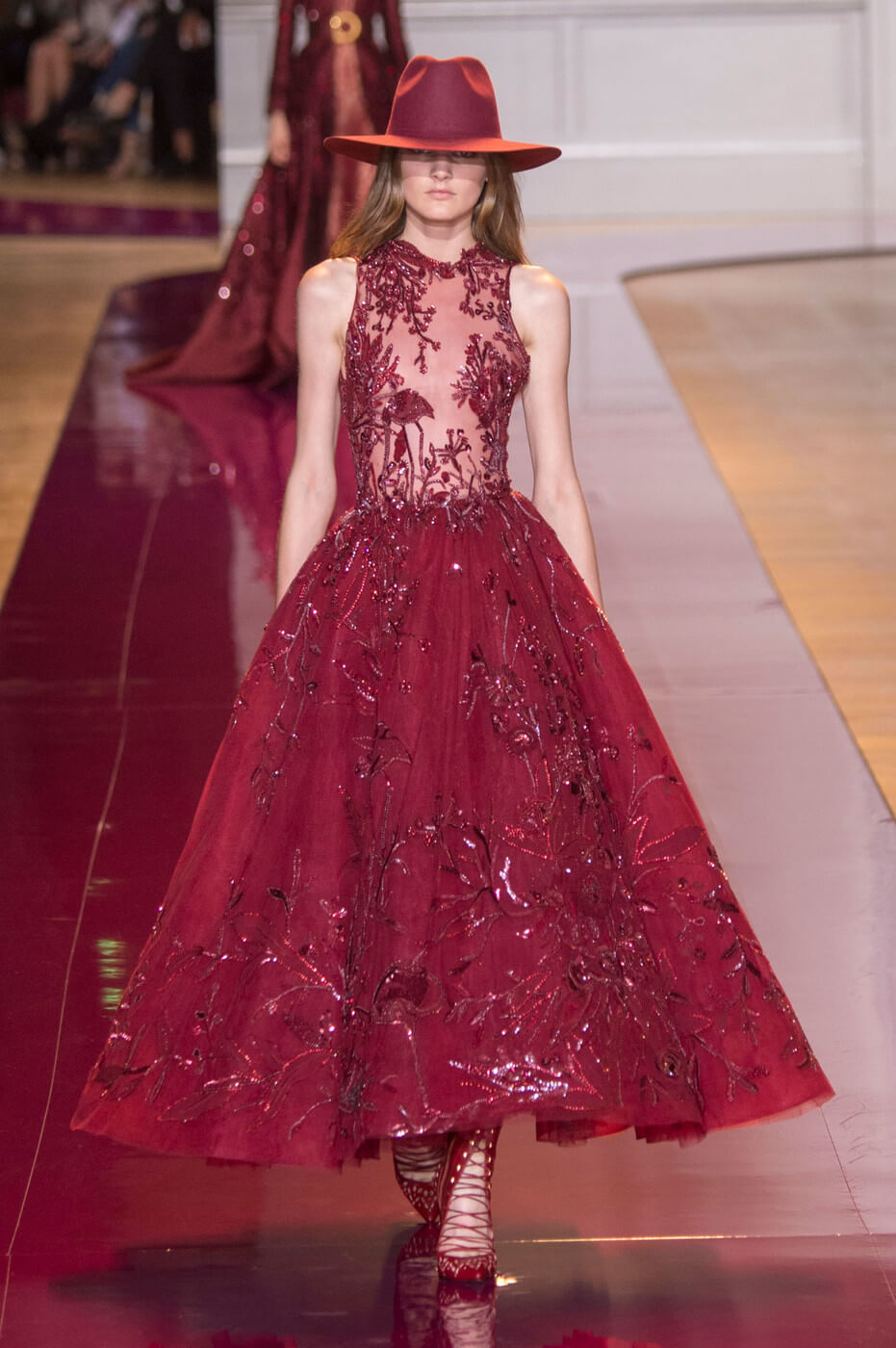 A picture of a catwalk model at the Zuhair Murad Haute Couture Autumn Winter 2016 show.