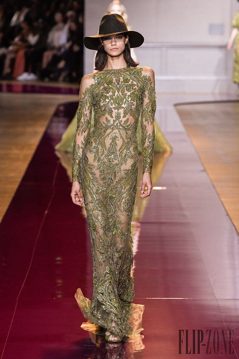 A picture of a catwalk model at the Zuhair Murad Haute Couture Autumn Winter 2016 show.