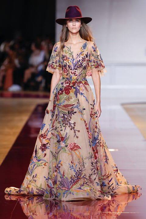 A picture of a catwalk model at the Zuhair Murad Haute Couture Autumn Winter 2016 show.