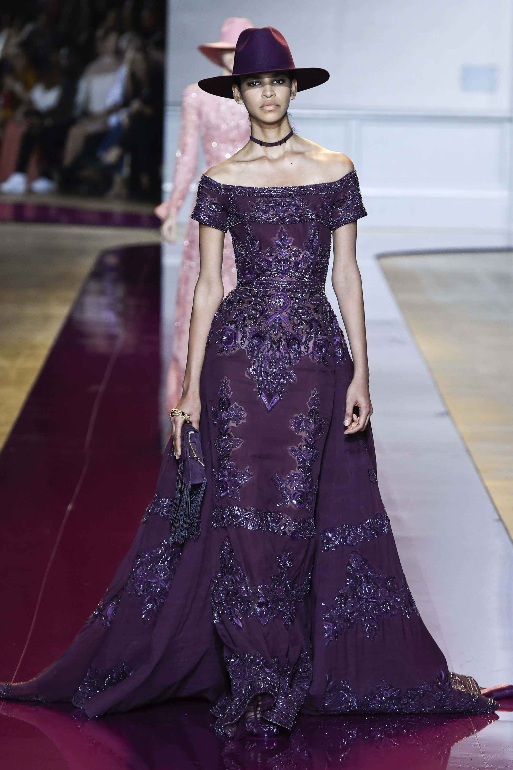 A picture of a catwalk model at the Zuhair Murad Haute Couture Autumn Winter 2016 show.