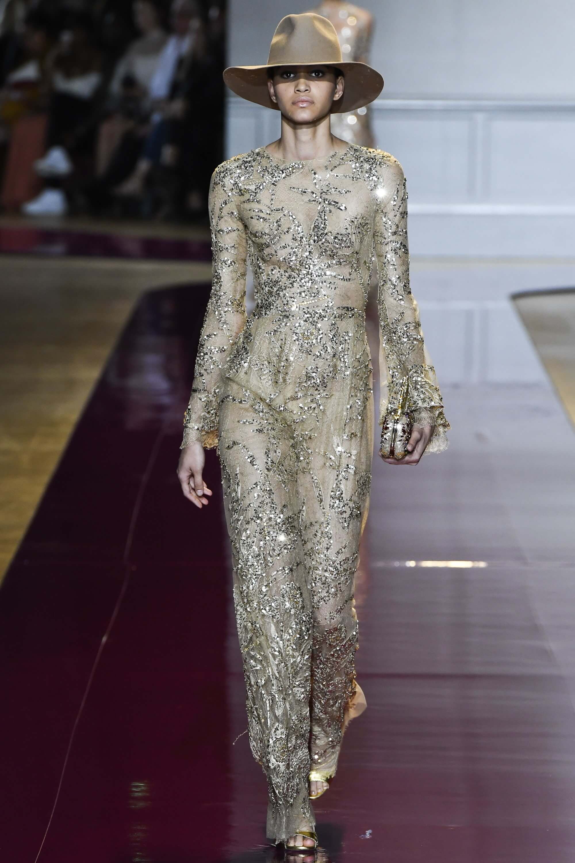 A picture of a catwalk model at the Zuhair Murad Haute Couture Autumn Winter 2016 show.