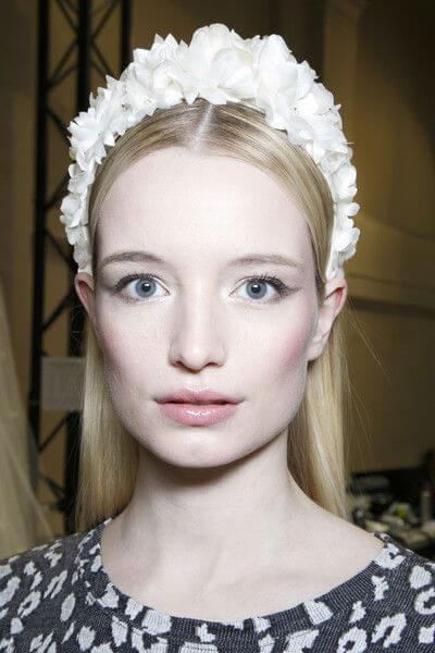 A picture of a model on the catwalk for Zuhair Murad  SS 2014 Collection.